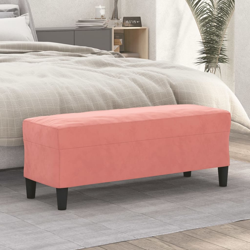 foto del prodotto panca rosa 100x35x41 cm in velluto cod mxl 65302