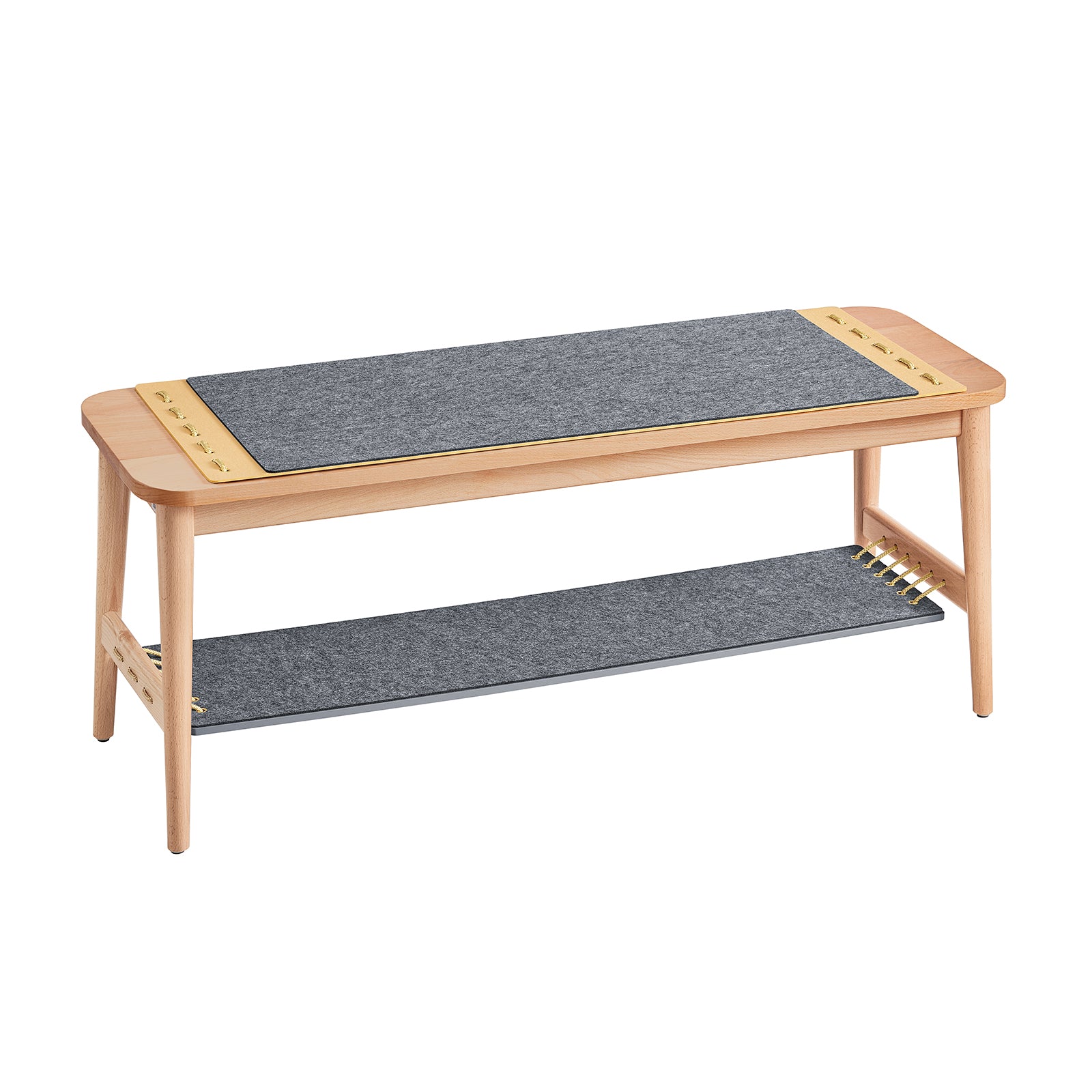 foto del prodotto panca scarpiera cassapanca da interno mobile bagno naturale grigio 110x37x46cm hfsr01 n