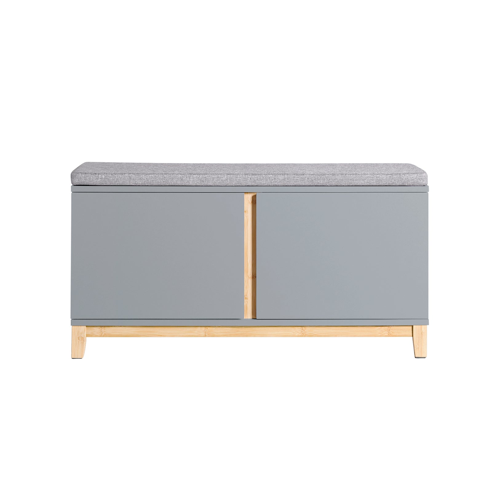 foto del prodotto panca scarpiera ingresso con seduta, cassapanca contenitore con 2 ante, 90x34x46cm fsr117 hg