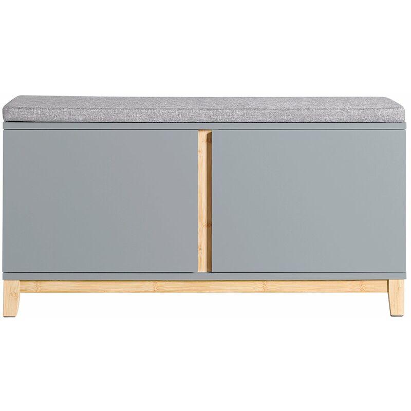 foto del prodotto panca scarpiera ingresso con seduta, cassapanca contenitore con 2 ante, 90x34x46cm fsr117 hg sobuy