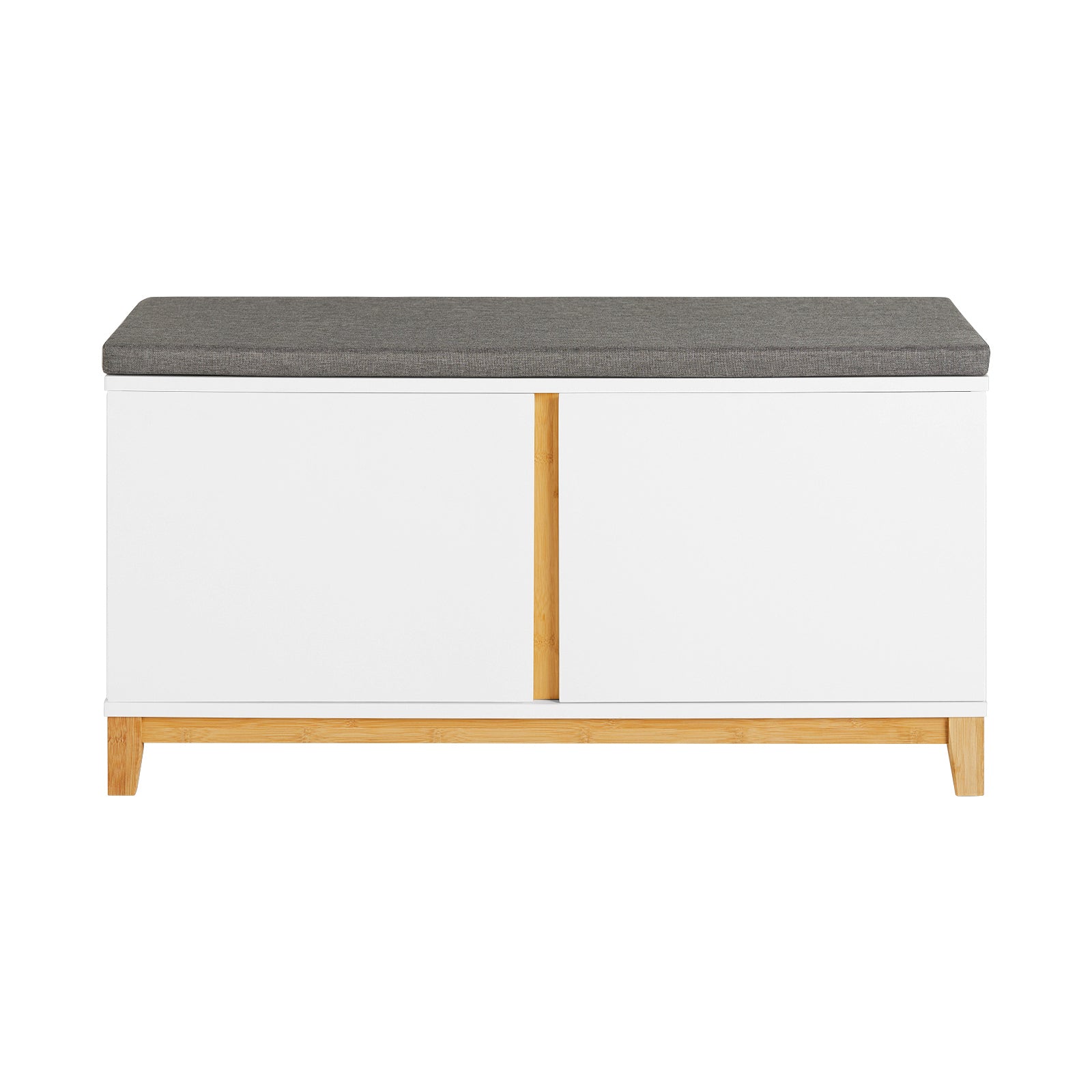 foto del prodotto panca scarpiera ingresso con seduta, cassapanca contenitore con 2 ante, 90x34x46cm fsr117 w sobuy