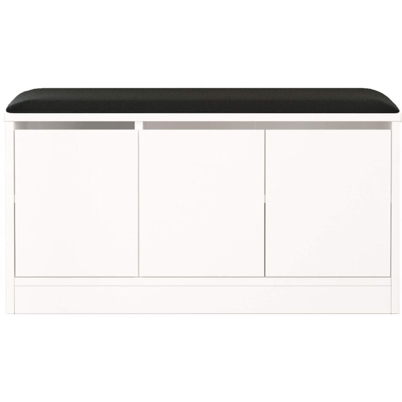 foto del prodotto panca scarpiera rebecca mobili cocos 46x89,5x35,5 truciolato similpelle bianco grigio scuro moderno