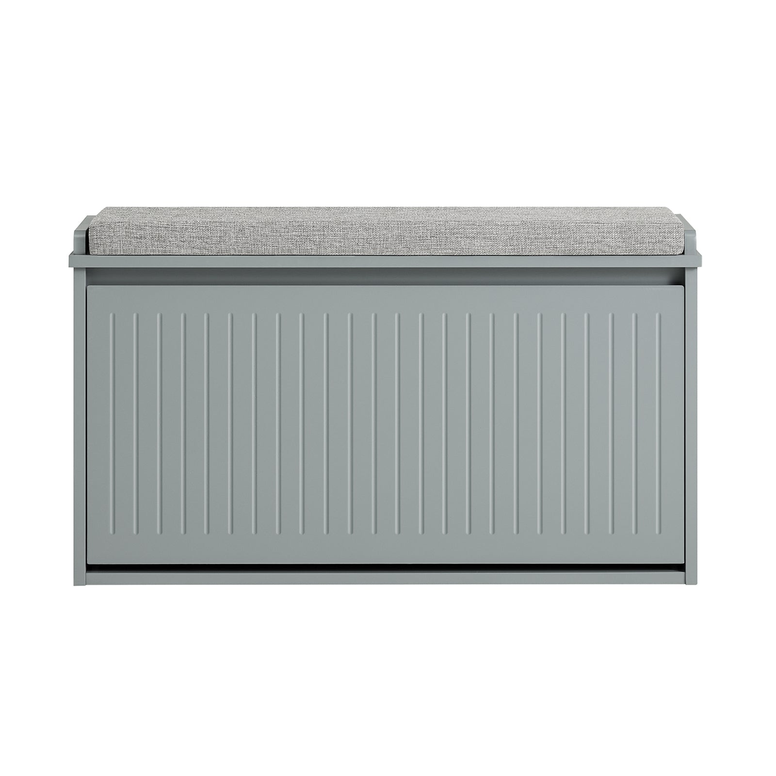 foto del prodotto panca scarpiera, scarpiera con patta e cuscino per scarpe, grigio 80x26x45cm fsr98 l hg