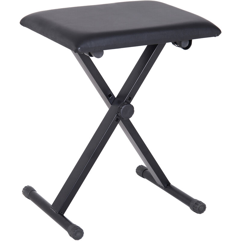 foto del prodotto panca sgabello per pianoforte imbottita pieghevole con altezza regolabile nero 39x29x51 cm
