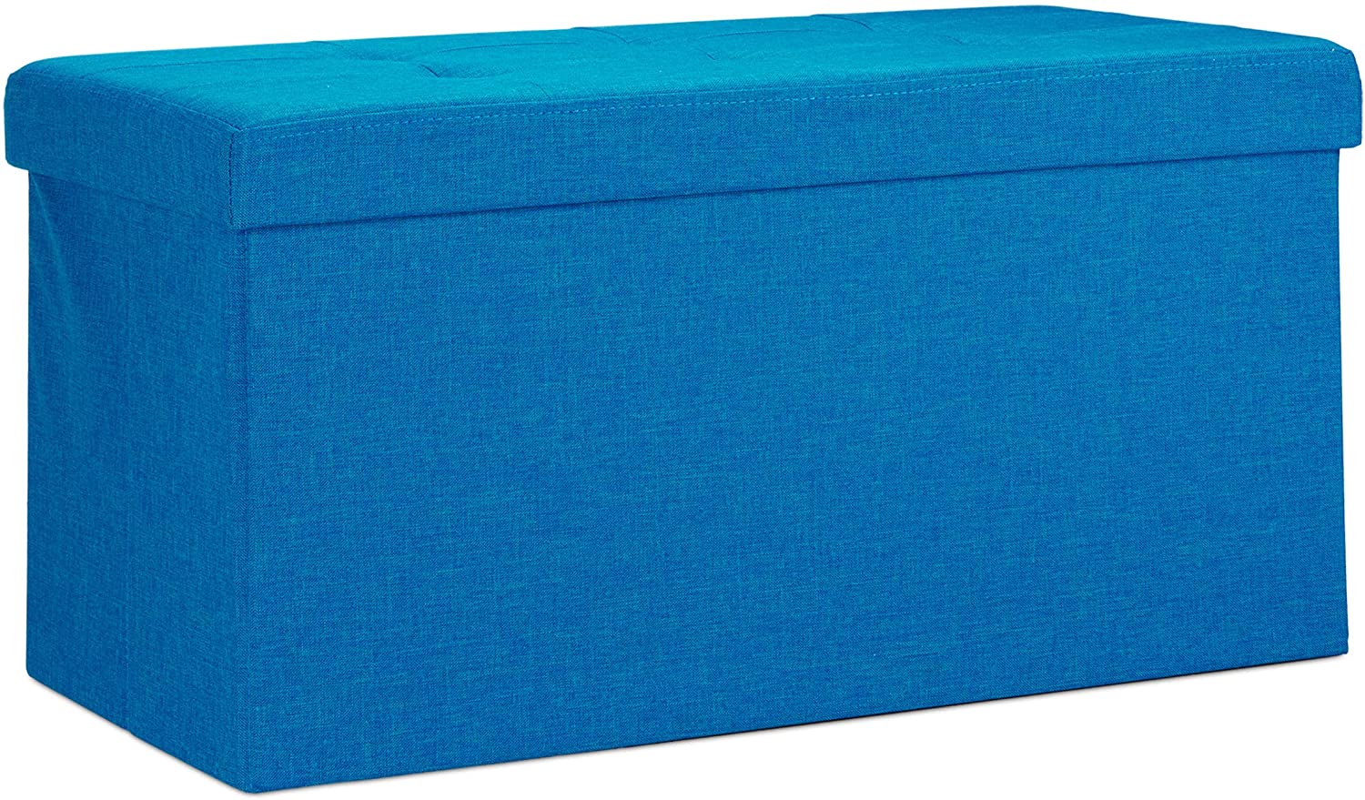 foto del prodotto panca sgabello pouf pieghevole cassapanca poggiapiedi 76 cm lino blu 13_0002337_2