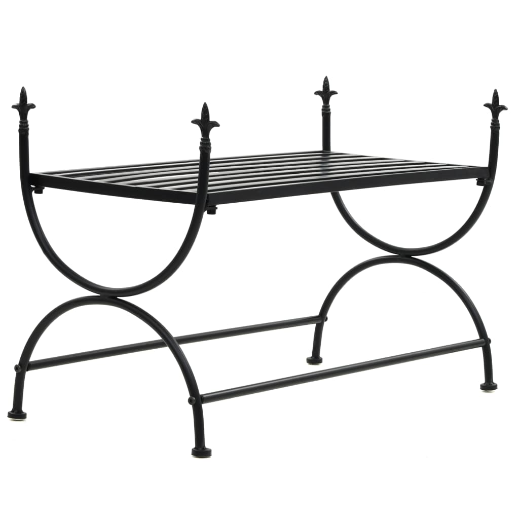 foto del prodotto panca stile vintage in metallo 83x42x55 cm nero