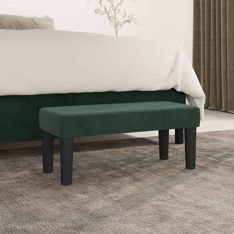 foto del prodotto panca verde scuro 70x30x30 cm in velluto vidaxl
