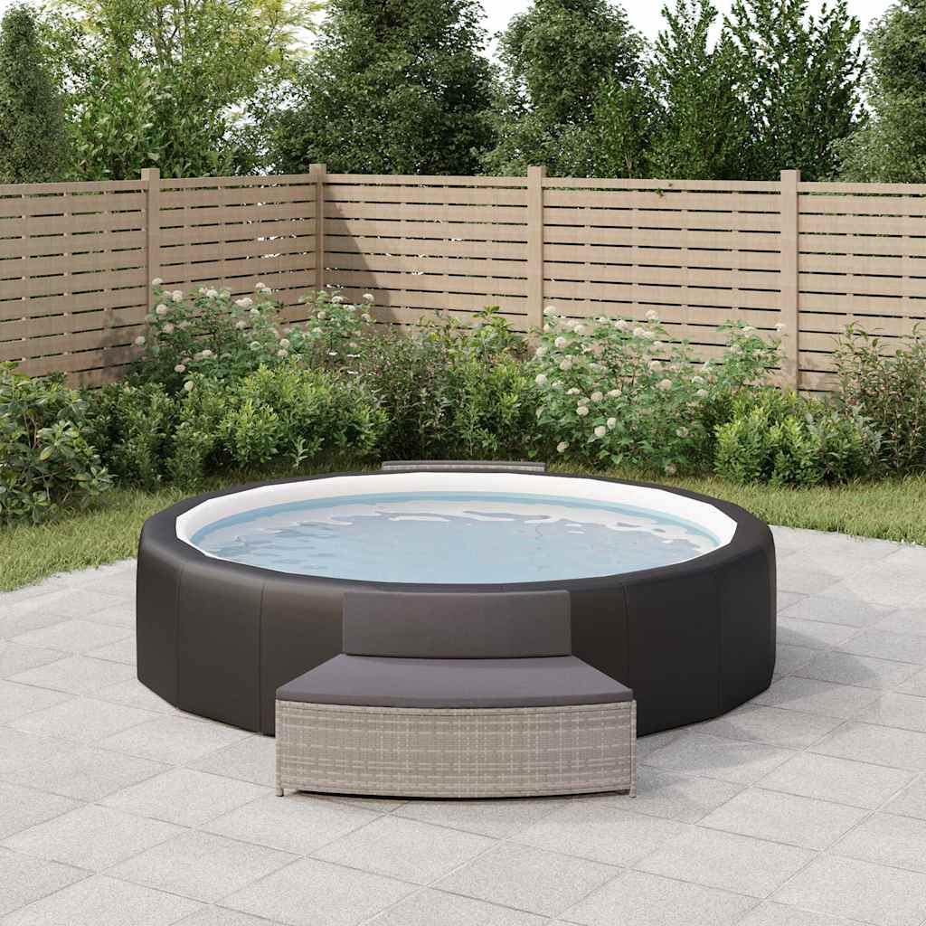foto del prodotto panche per spa con cuscini 2 pz in polyrattan grigio