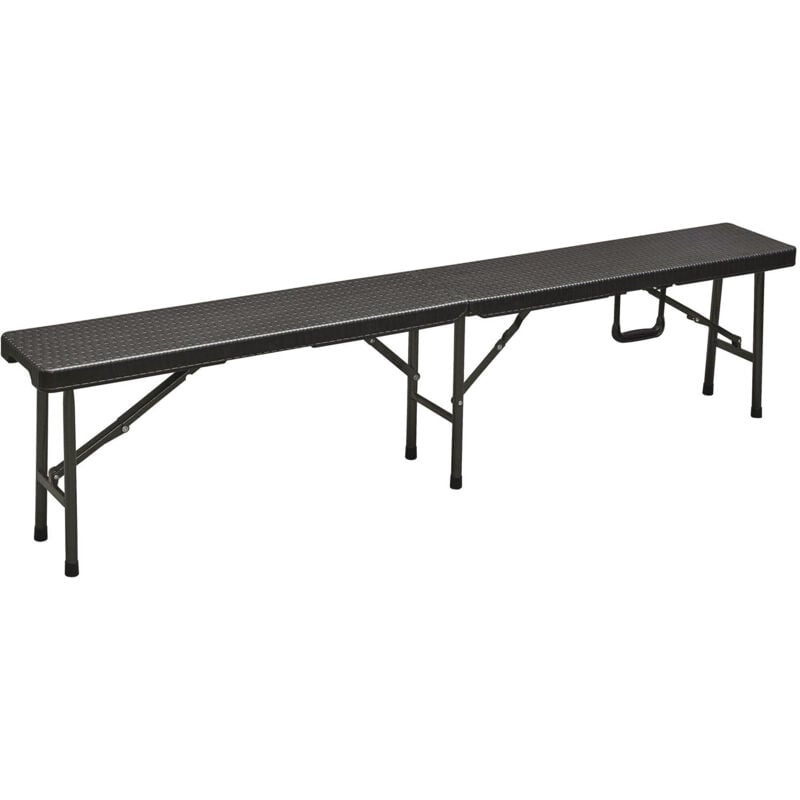 foto del prodotto panche pieghevoli da campeggio in acciaio e resina rattan 180 cm camping polyrattan levante