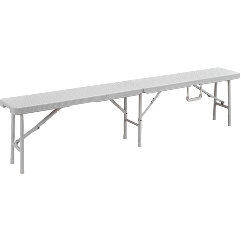 foto del prodotto panche pieghevoli da campeggio in acciaio e resina rattan 180 cm camping polyrattan levante