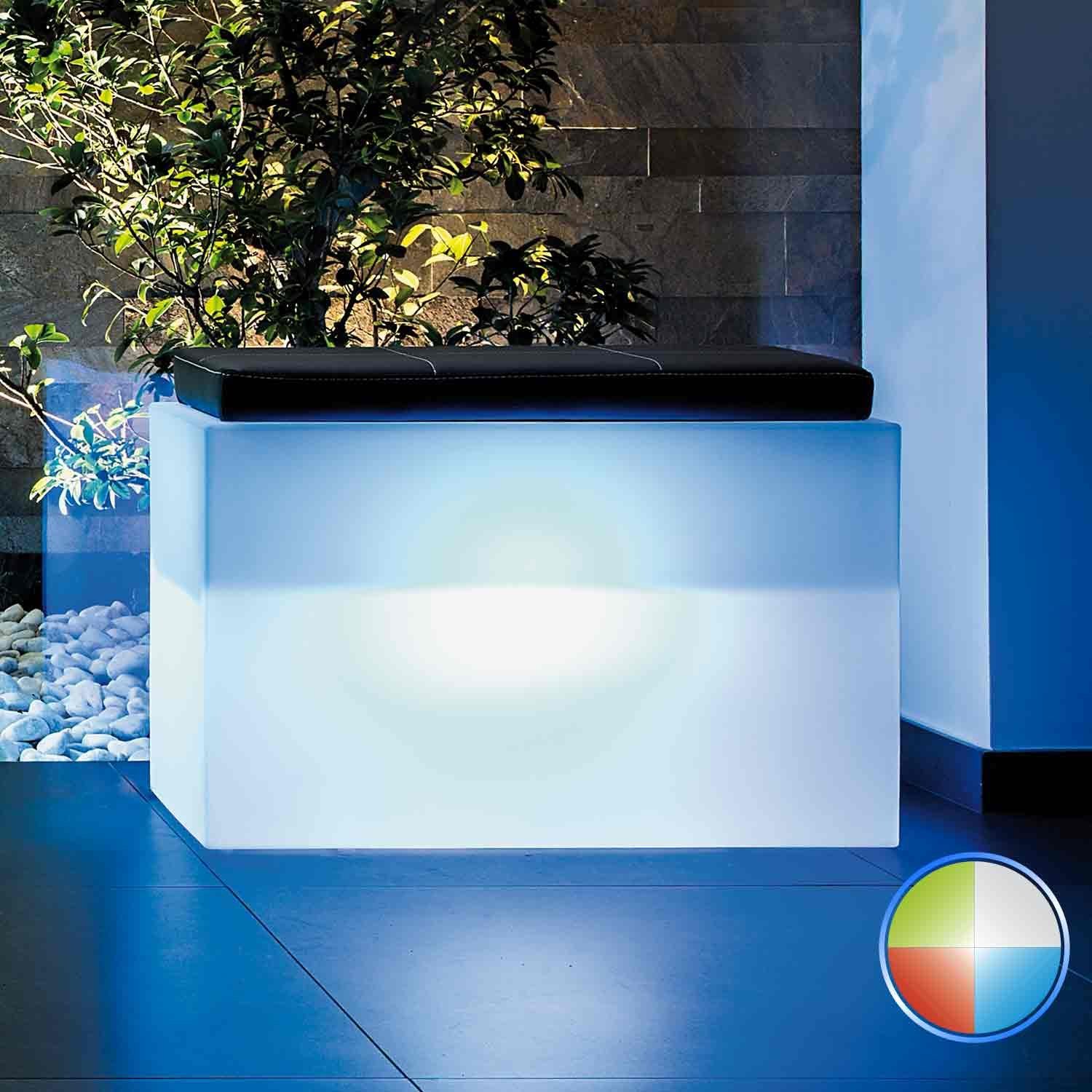 foto del prodotto panchetta roomy in resina rettangolare 80x35 cm led multicolor
