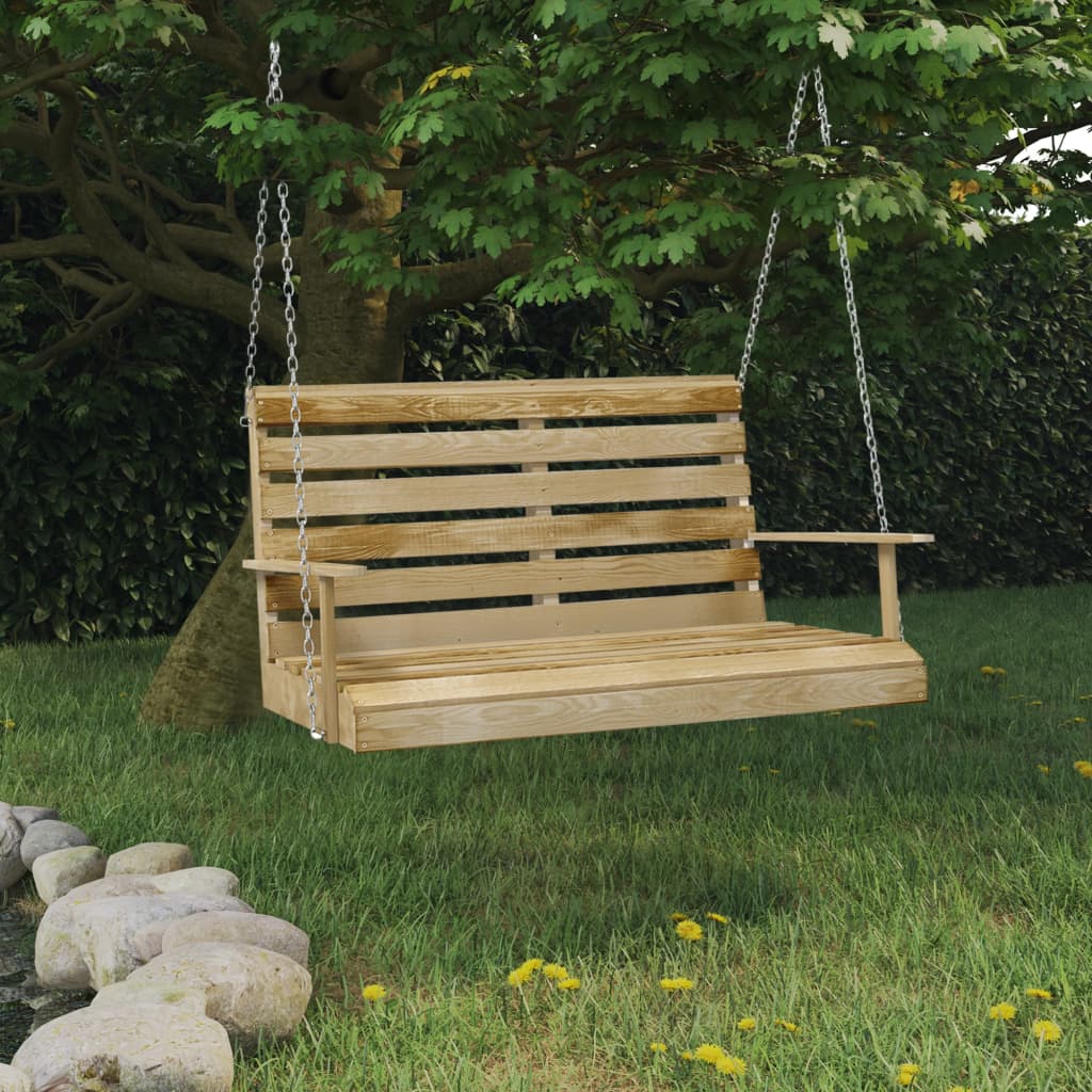 foto del prodotto panchina a dondolo 110 cm in legno di pino impregnato cod mxl 41899
