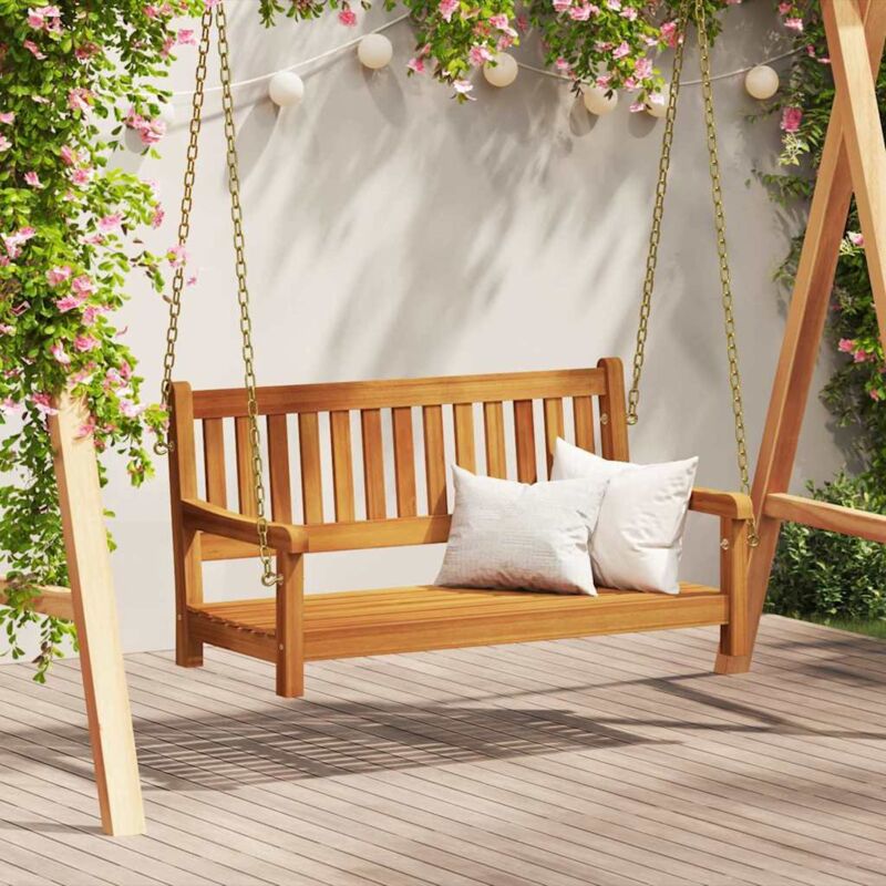 foto del prodotto panchina altalena da giardino marrone 119 x 35 x 47cm - vidaxl
