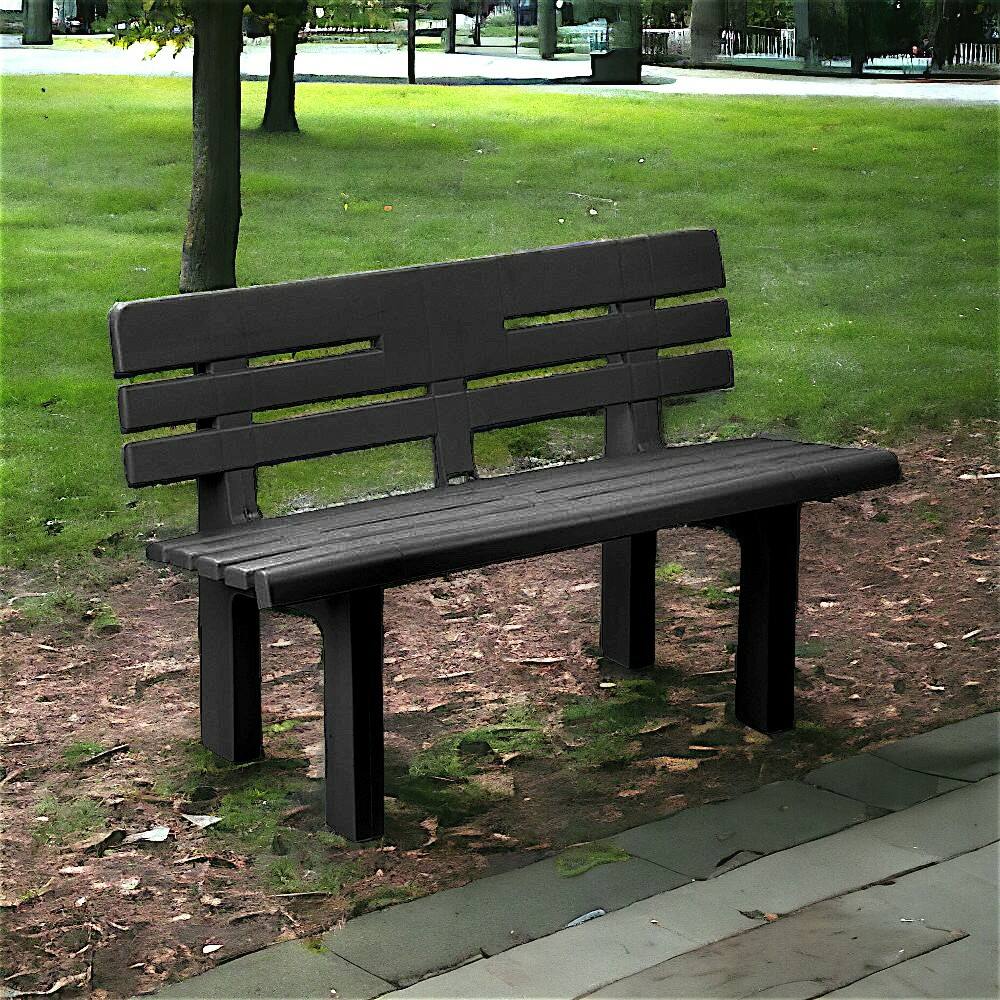 foto del prodotto panchina da esterno alim, panca monoblocco da giardino, panchina outdoor, 100% made in italy, 110x52h71 cm, antracite