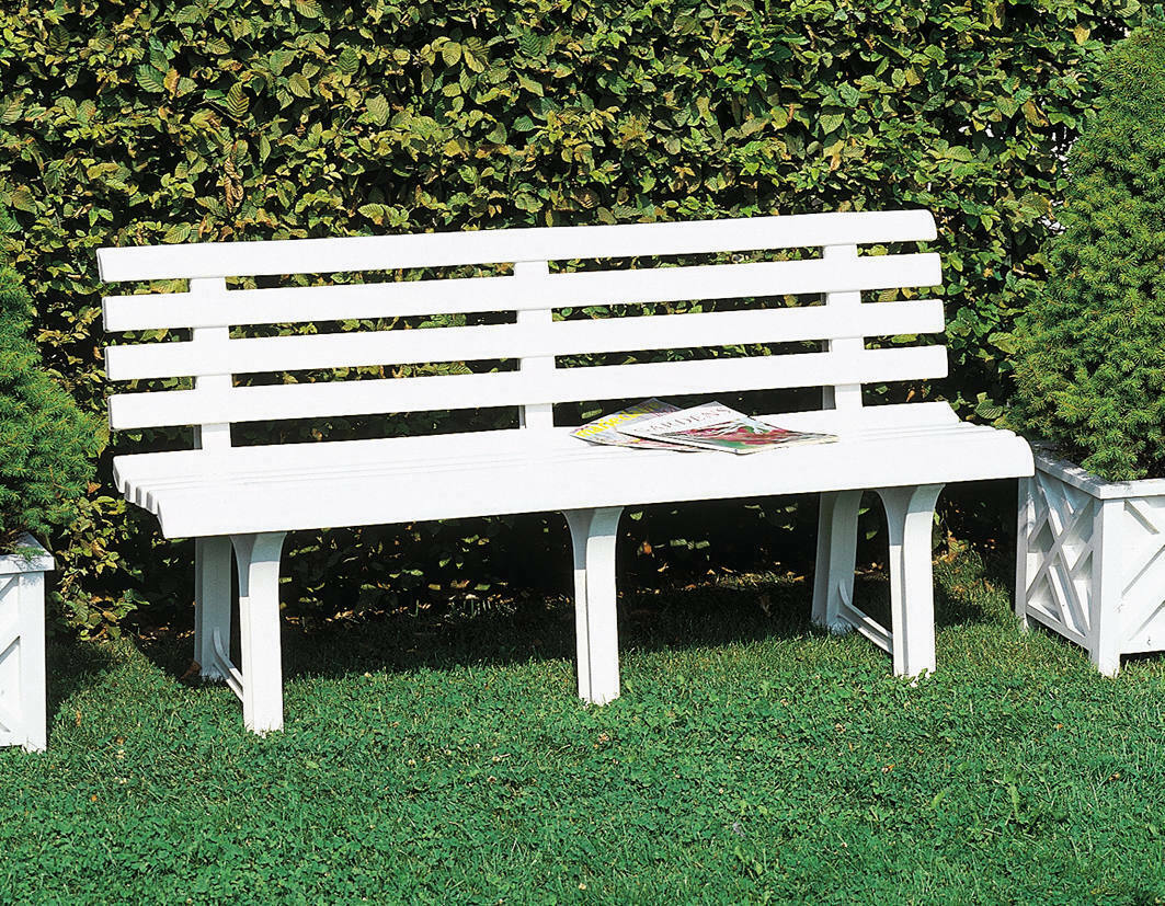 foto del prodotto panchina da esterno dluzard, panca monoblocco da giardino, panchina outdoor, 100 made in italy, cm 145x49h74, bianco