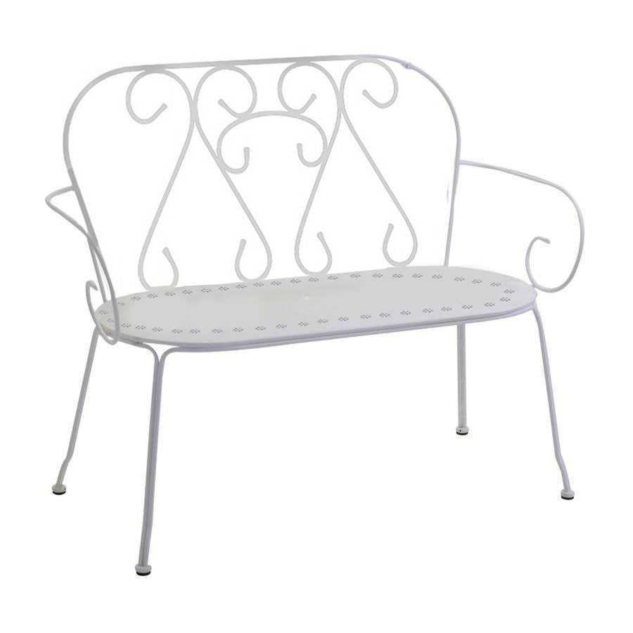 foto del prodotto panchina da giardino 105x48xh88 cm in metallo new old bianco