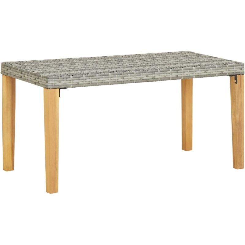 foto del prodotto panchina da giardino 120 cm grigia polyrattan e legno acacia vidaxl