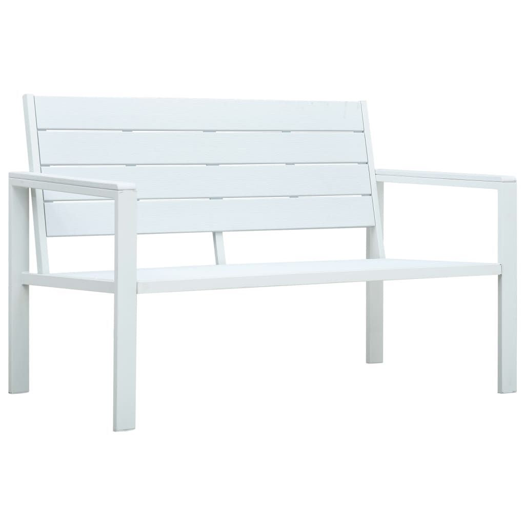 foto del prodotto panchina da giardino 120 cm in hdpe bianca aspetto legno cod mxl 46135