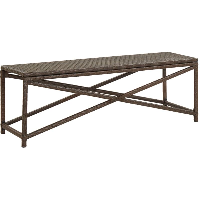 foto del prodotto panchina da giardino 120 cm in polyrattan marrone vidaxl