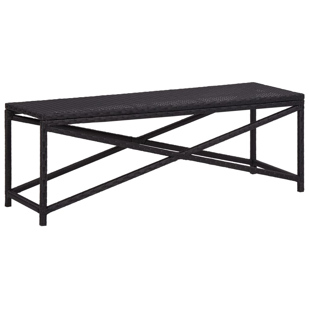 foto del prodotto panchina da giardino 120 cm in polyrattan nero