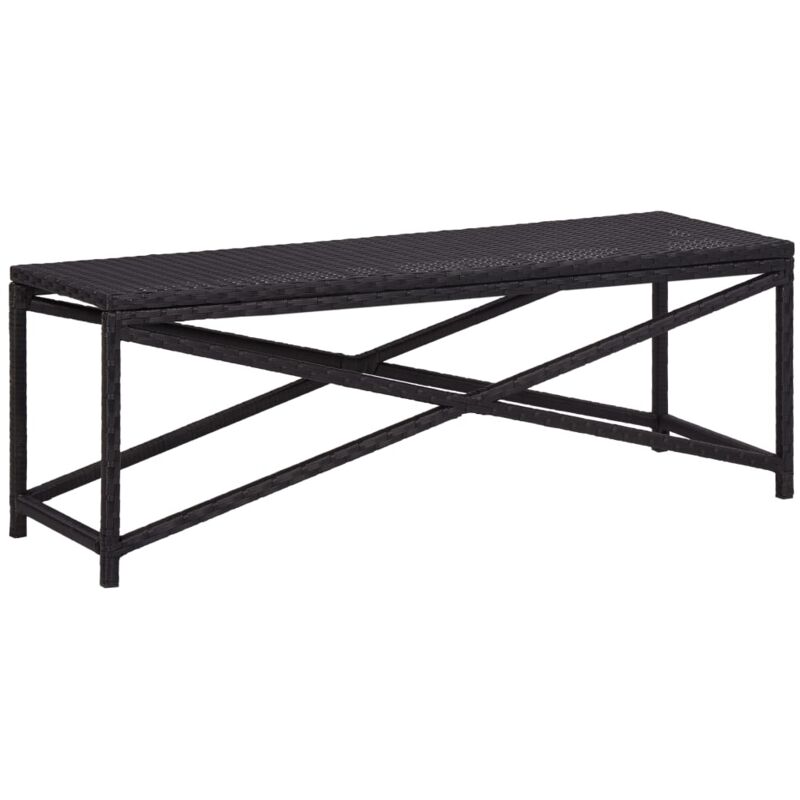 foto del prodotto panchina da giardino 120 cm in polyrattan nero vidaxl