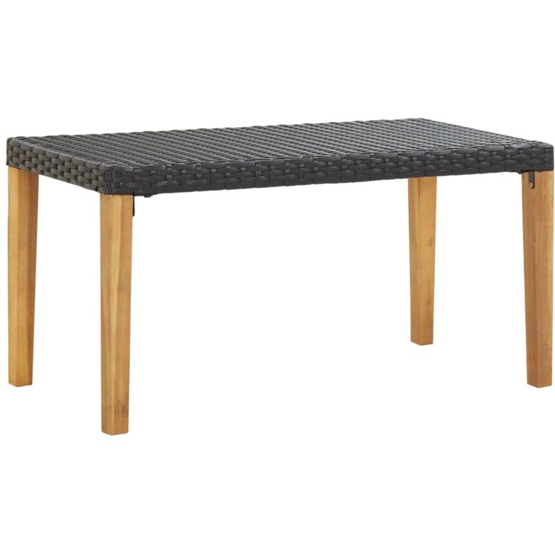 foto del prodotto panchina da giardino 120 cm nero polyrattan e massello d acacia vidaxl