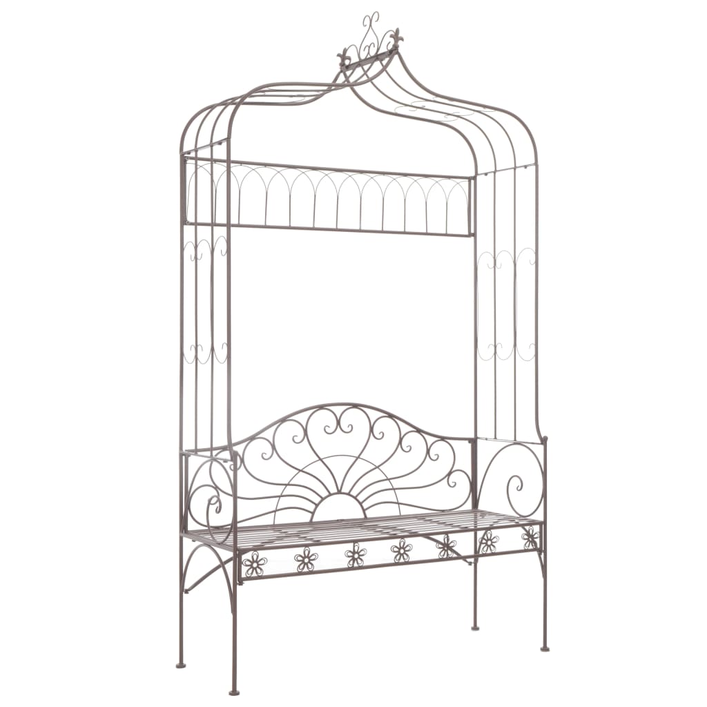 foto del prodotto panchina da giardino 122 cm in ferro marrone anticato cod mxl 45617