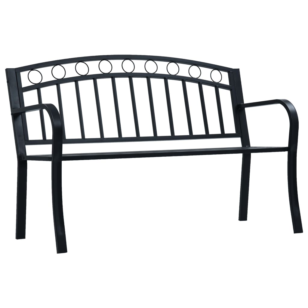 foto del prodotto panchina da giardino 125 cm nera in acciaio cod mxl 39884