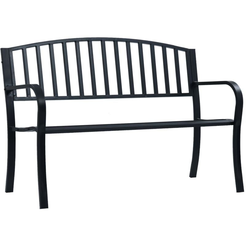 foto del prodotto panchina da giardino 125 cm nera in acciaio vidaxl