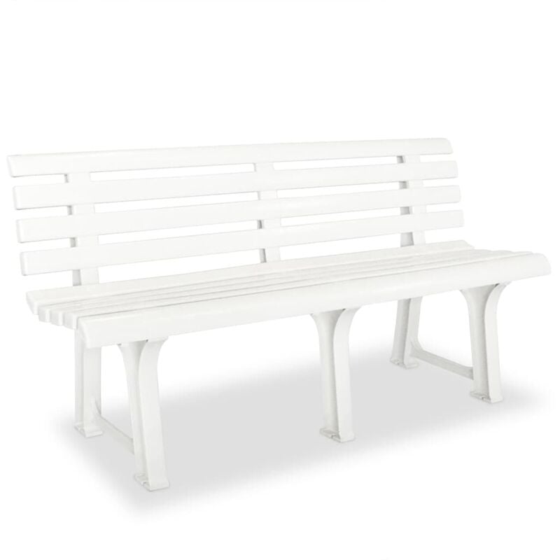 foto del prodotto panchina da giardino 145,5 cm in plastica bianca - vidaxl