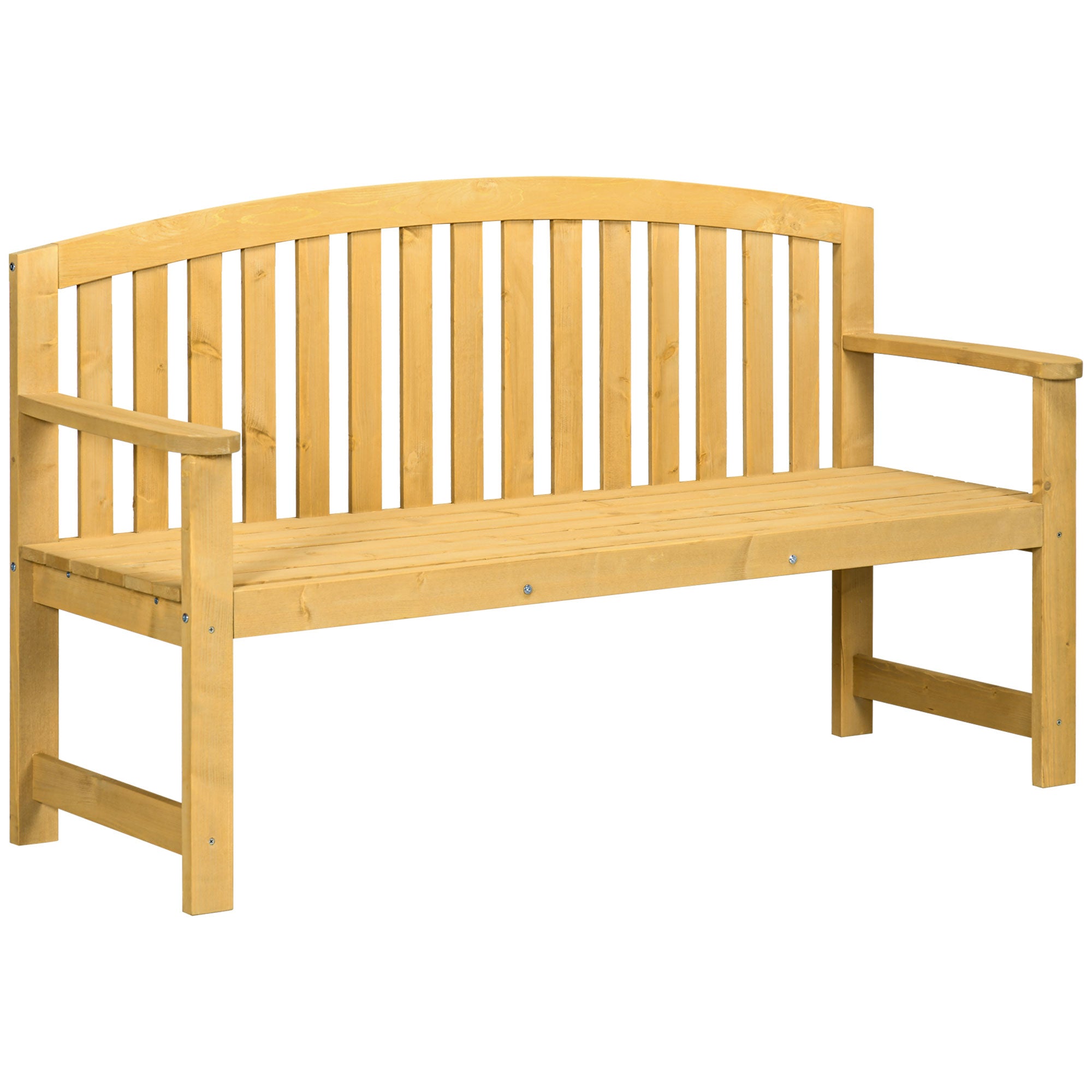 foto del prodotto panchina da giardino 2 posti con seduta e schienale a doghe 143x51x85 cm in legno di abete