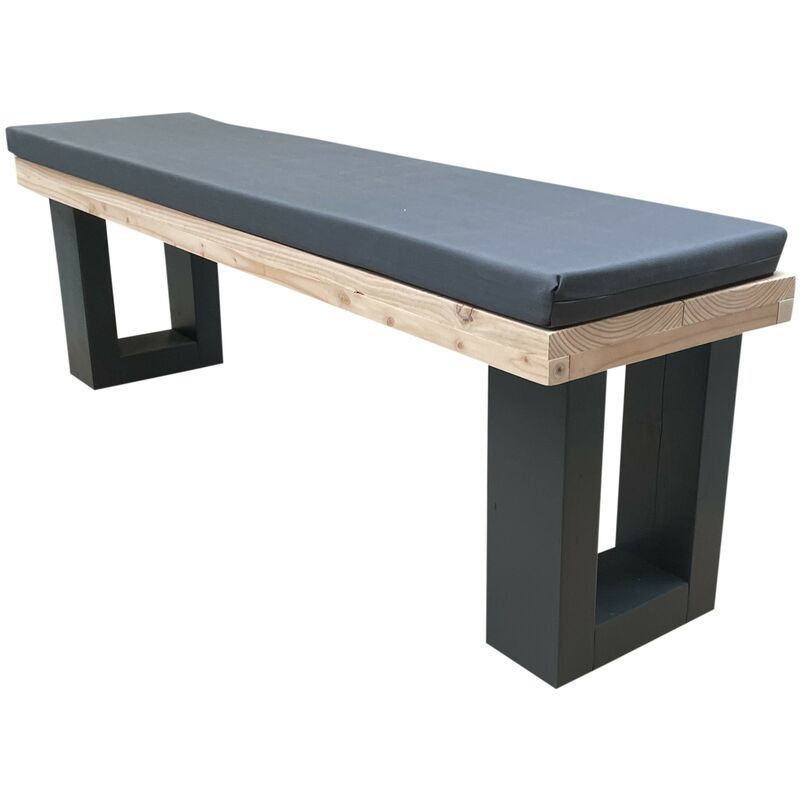 foto del prodotto panchina da giardino atlanta douglas 150lx40hx38d cm antracite incl. cuscino wood4you