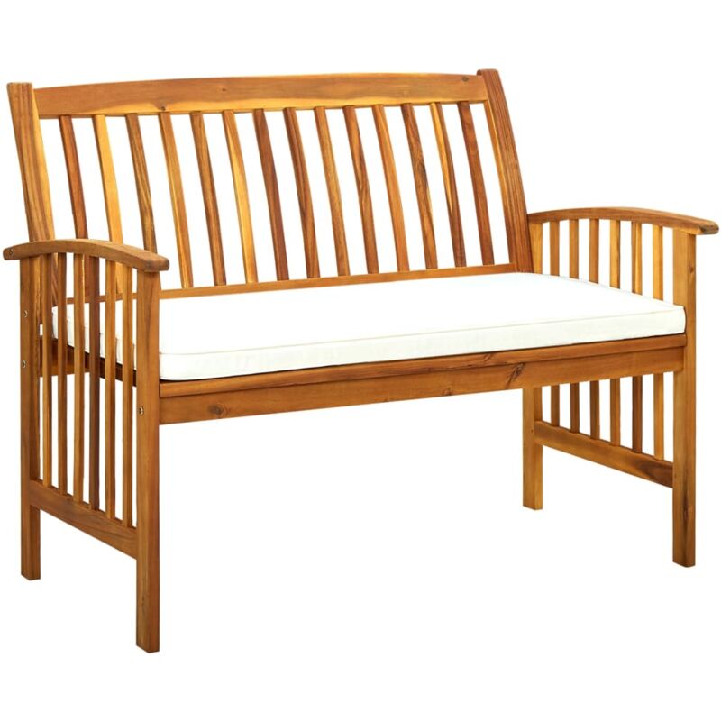 foto del prodotto panchina da giardino con cuscino 119 cm legno massello d acacia vidaxl