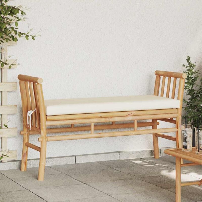 foto del prodotto panchina da giardino con cuscino da 110 cm in bamb vidaxl