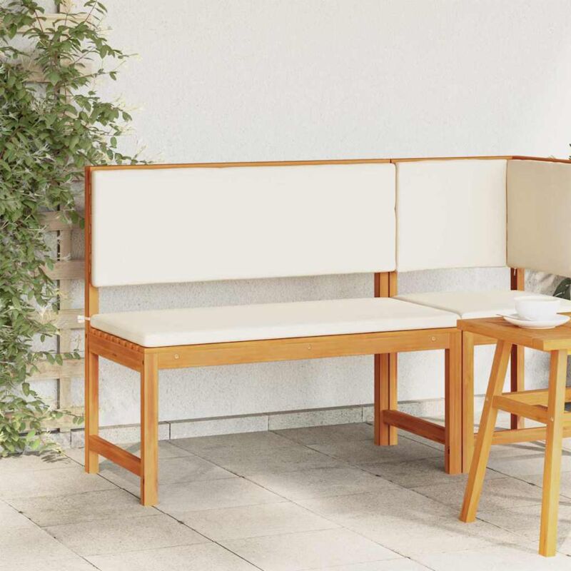 foto del prodotto panchina da giardino in legno massello di acacia con cuscini, 100x50x91 cm vidaxl