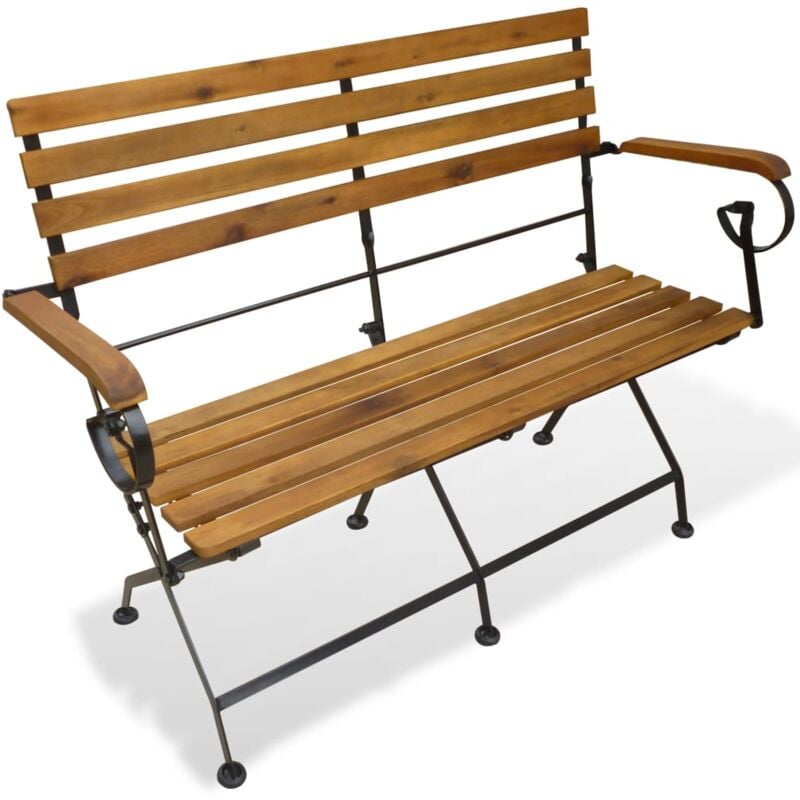 foto del prodotto panchina da giardino pieghevole 112 cm legno massello di acacia vidaxl