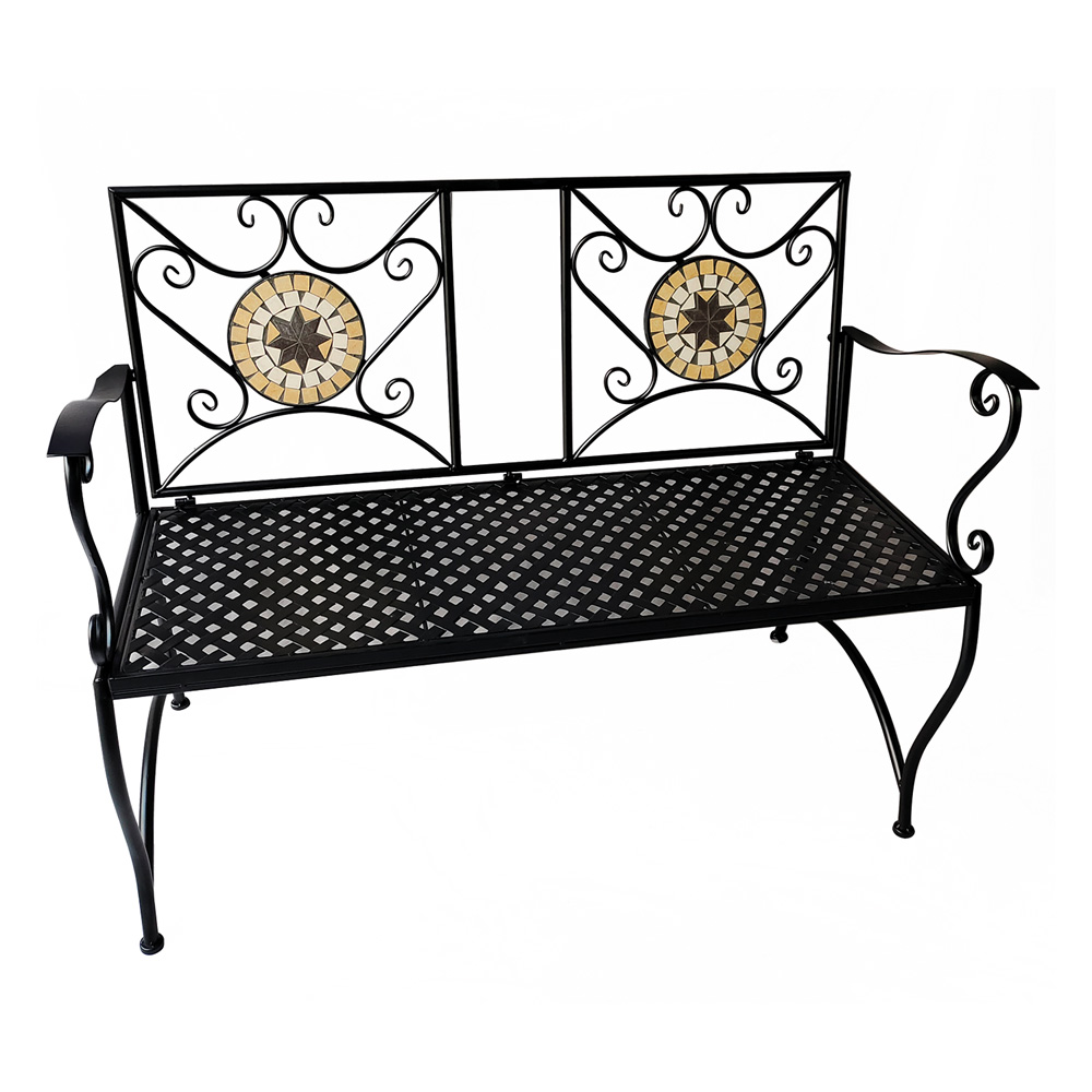 foto del prodotto panchina decoro mosaico 39 esmeralda 39 cm 116 x 56 x h.90