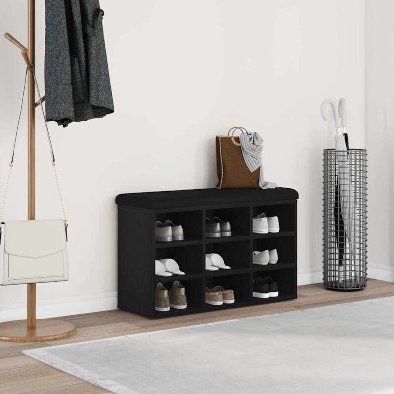 foto del prodotto panchina di stoccaggio nero rovere 80x30x48 cm legno ingegnerizzato vidaxl