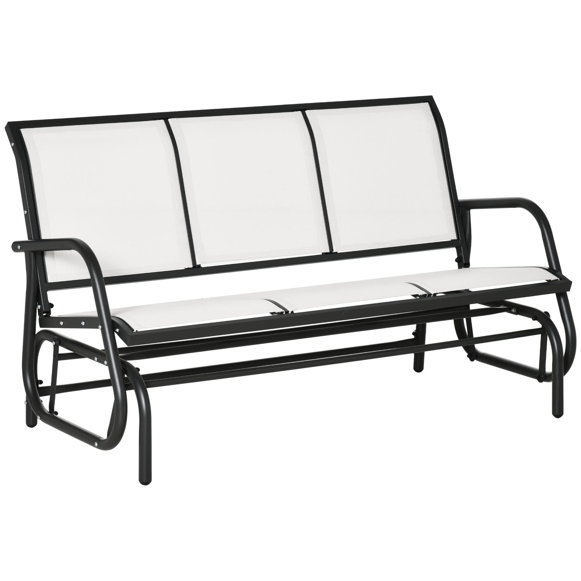foto del prodotto panchina dondolo da giardino 151x75x85 cm in metallo e texteline beige