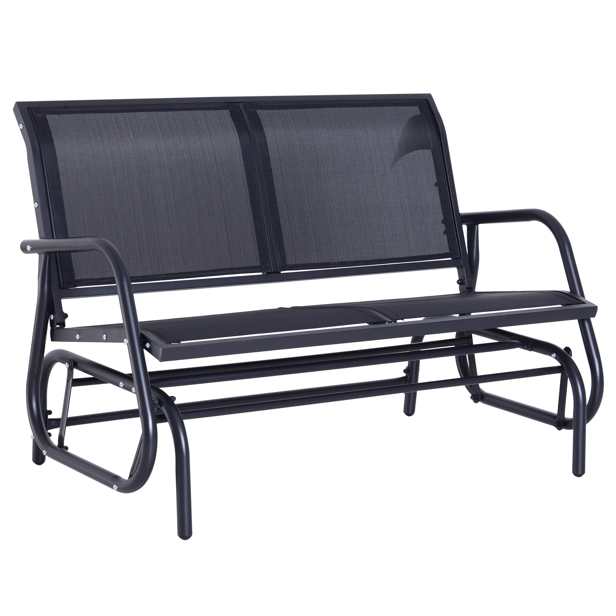 foto del prodotto panchina dondolo da giardino 2 posti in metallo grigio 123x70x87 cm