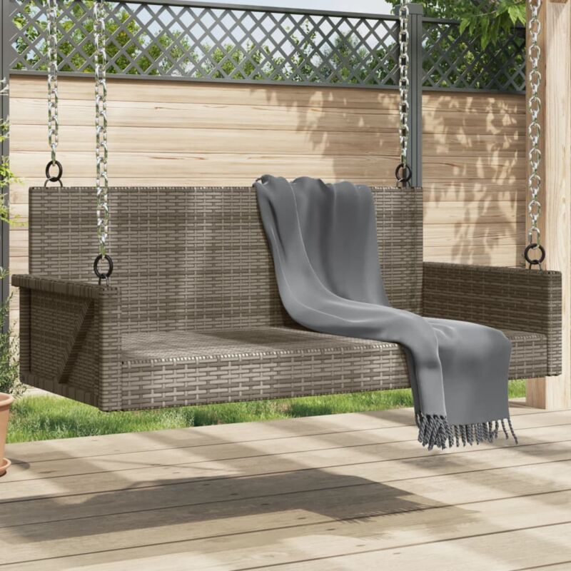 foto del prodotto panchina dondolo grigia 119x56x48 cm in polyrattan vidaxl