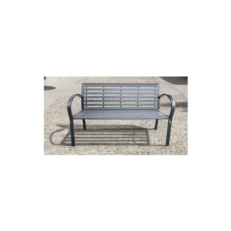 foto del prodotto panchina in acciaio tulsa grigia cm.126x56x80h arredo giardino esterno
