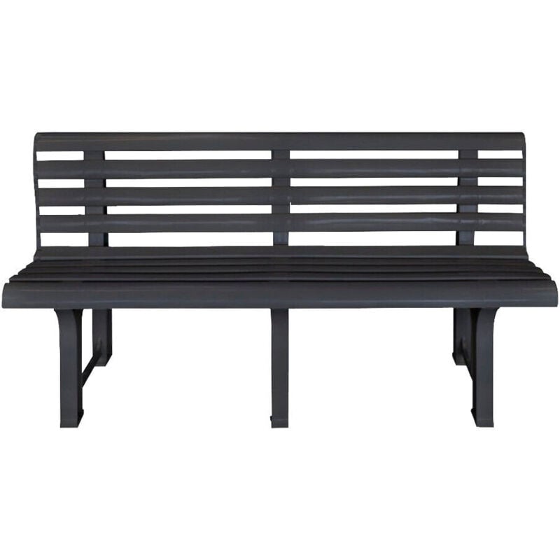 foto del prodotto panchina in plastica colore antracite isotta cm. 148x53x75h