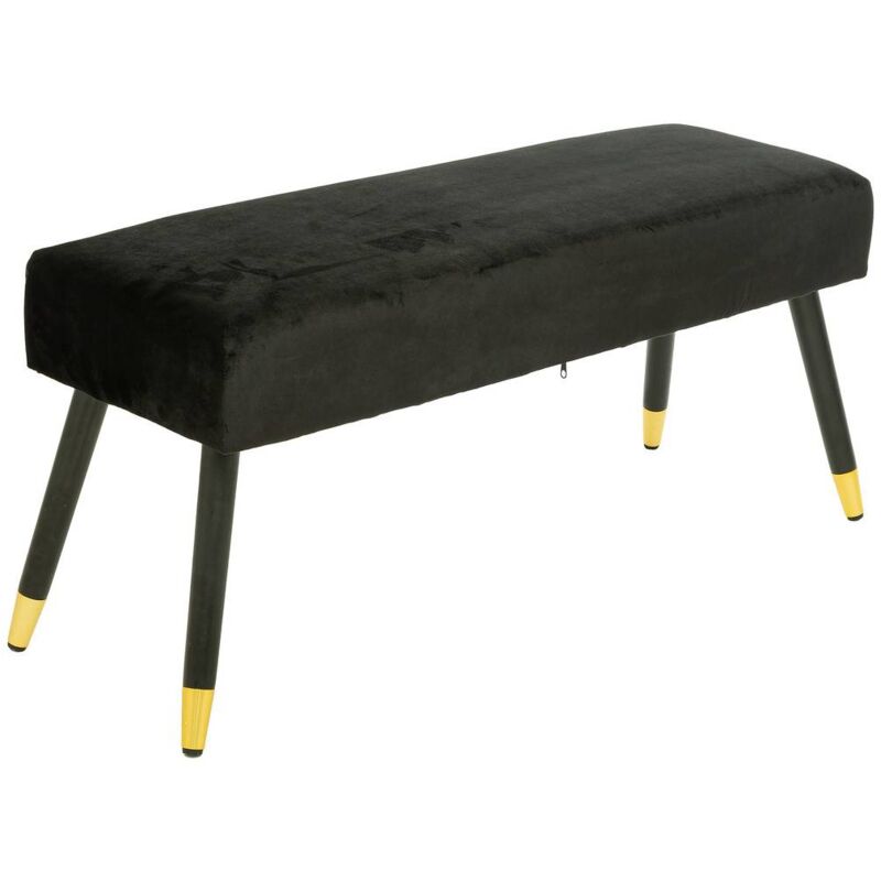 foto del prodotto panchina in velluto nero salome 100x35cm atmosphera cr ateur d int rieur