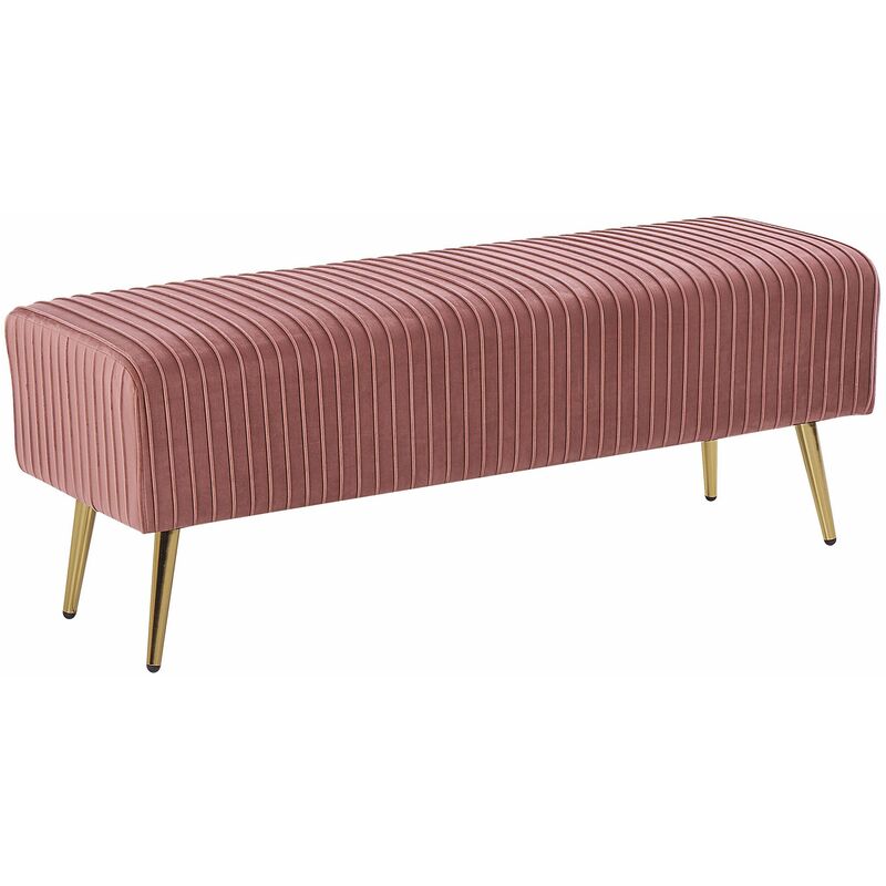 foto del prodotto panchina in velluto rosa gambe in metallo dorate 118 cm glamour paterson