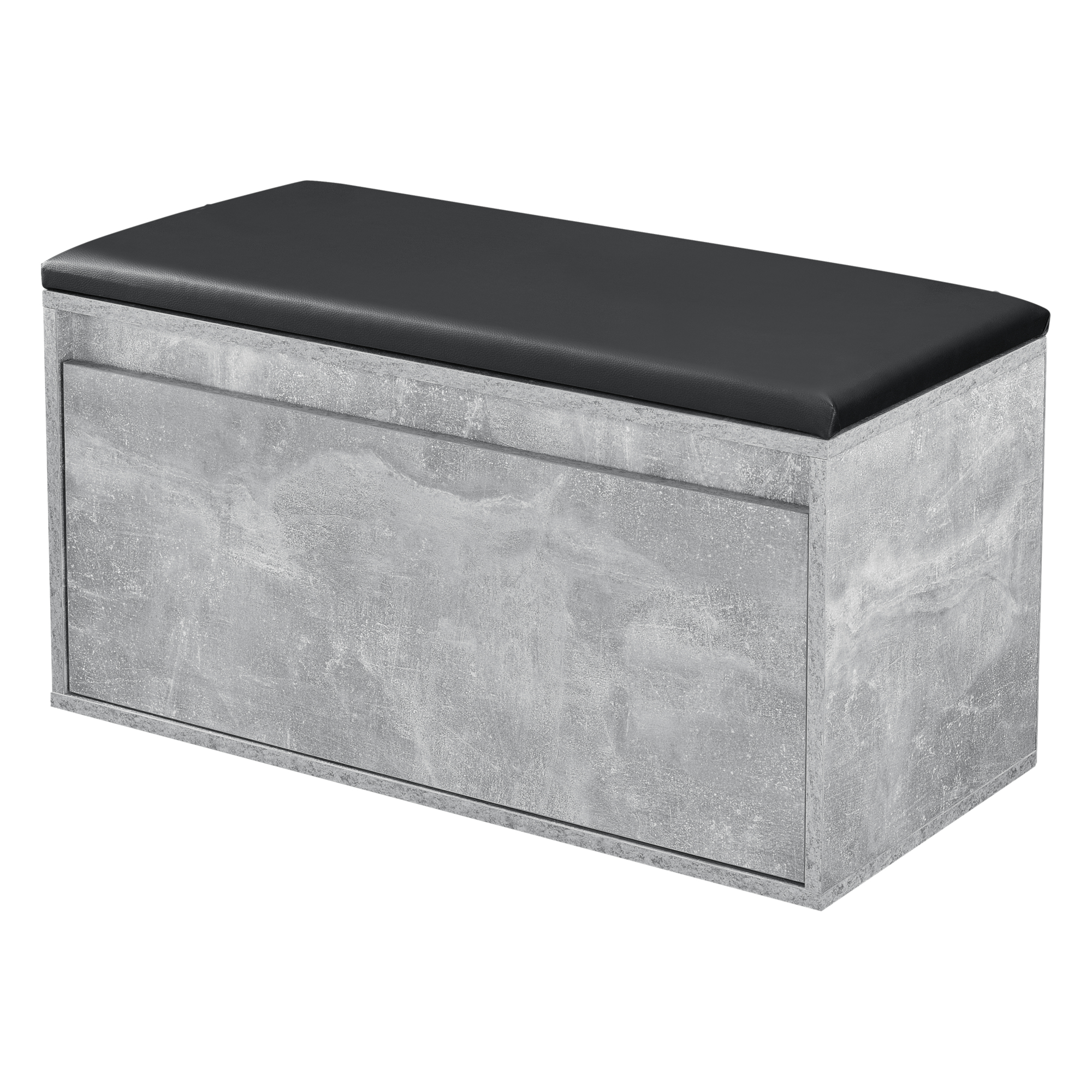foto del prodotto panchina portascarpe degerfors con cassetto 80x39x45 cm effetto cemento nero en.casa 