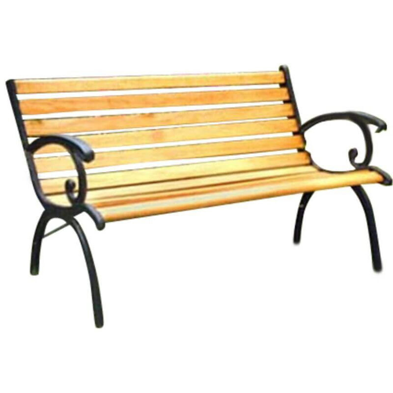 foto del prodotto panchina real realizzata con struttura in ghisa e legno 126 x 60 x h77 cm