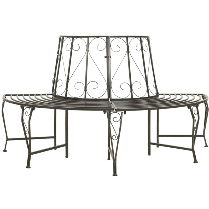 foto del prodotto panchina semicircolare per albero da 160 cm in acciaio design romastico