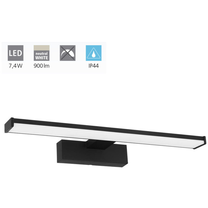 foto del prodotto pandella applique per specchio led 40 cm, 4000k bianco neutro, nero (98907) - eglo