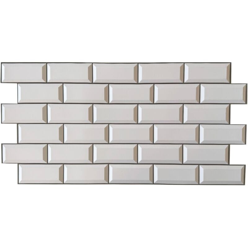 foto del prodotto pannelli 3d rivestimento a parete in pvc effetto piastrelle fugate 96x48cm realistici, isolanti, idrorepellenti.